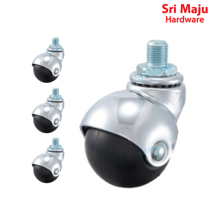 MAJU CSSSM12 50mm SKK M12 Round Ball Wheel Caster Roller Thread Screw