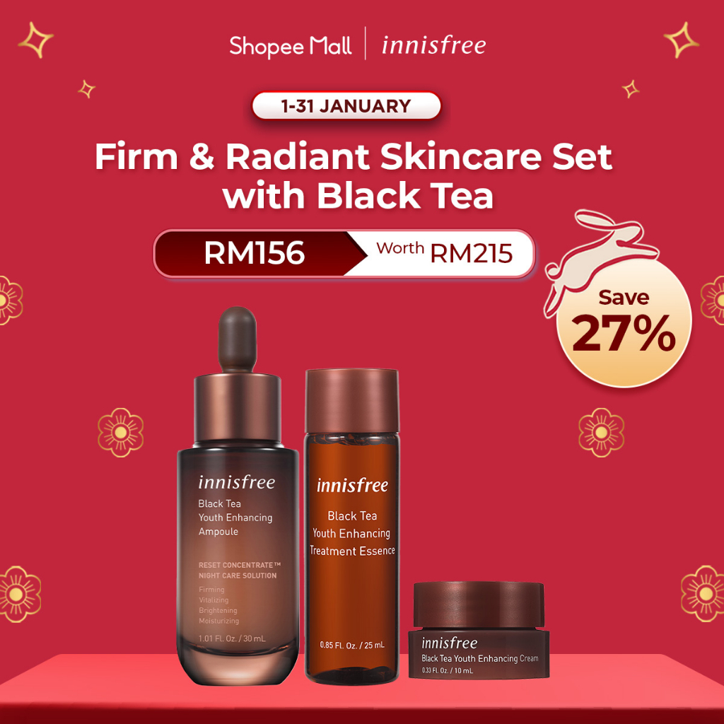 [131 JAN CNY SALES] innisfree Black Tea Firm & Radiant Skincare Set