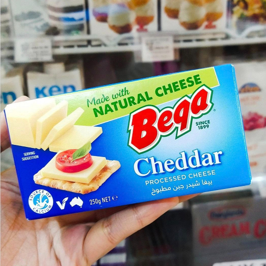 GEG Bega Cheddar Cheese 250g Keju Cheddar Processed Cheddar Cheese ...