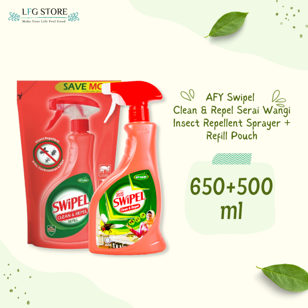 Value Set (Bttl + Refill) - AFY Haniff Swipel Clean & Repel Serai Wangi ...
