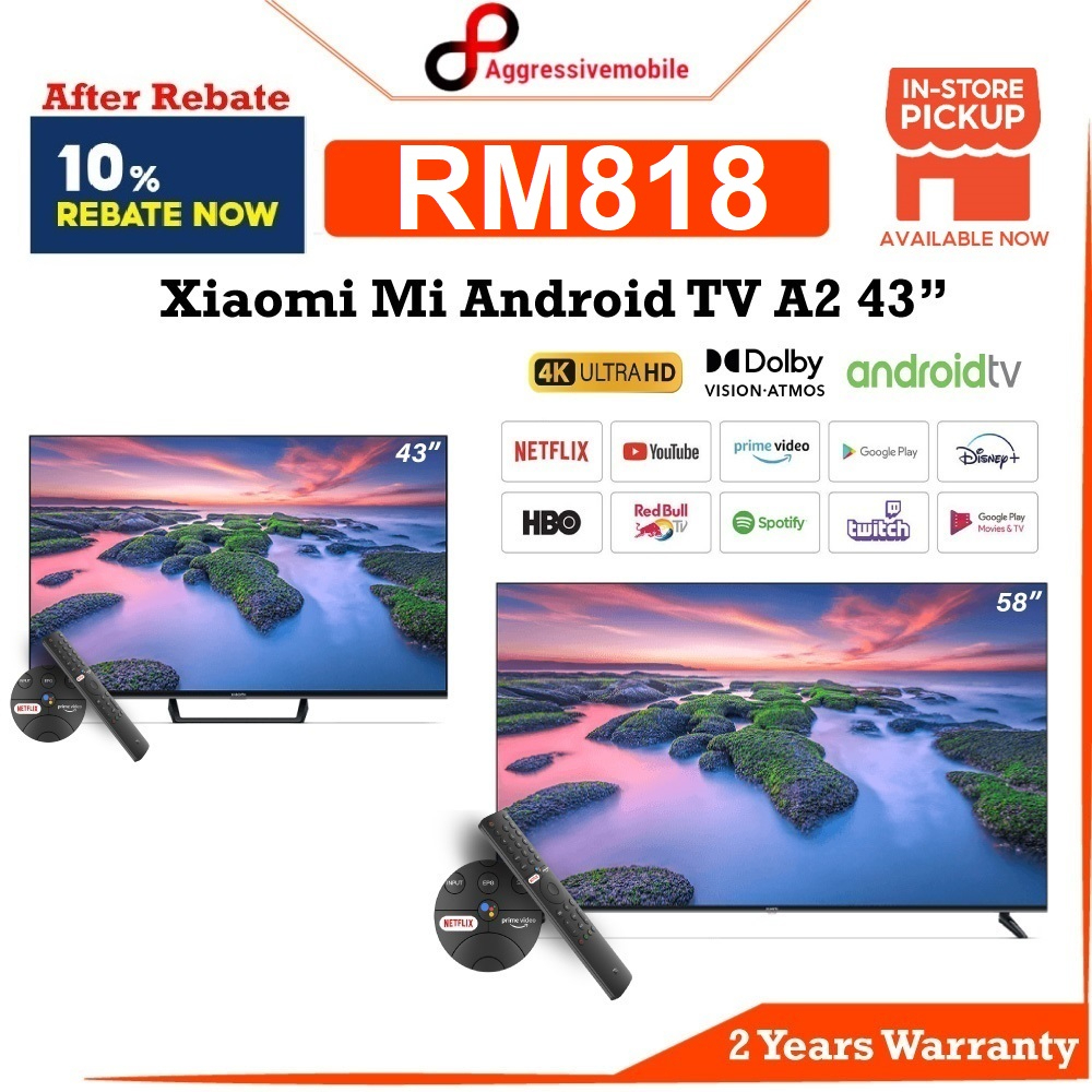 Xiaomi Mi Android Tv A2 58 [ 2 Year Warranty | Youtube | Playstore]  Original Malaysia Set | Shopee Malaysia