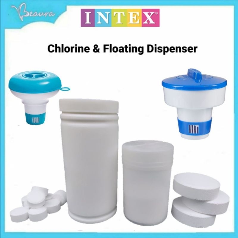 Intex Chlorine Klorin Floating Dispenser Tablet 90% TCCA 1kg Chemical Swimming Pool