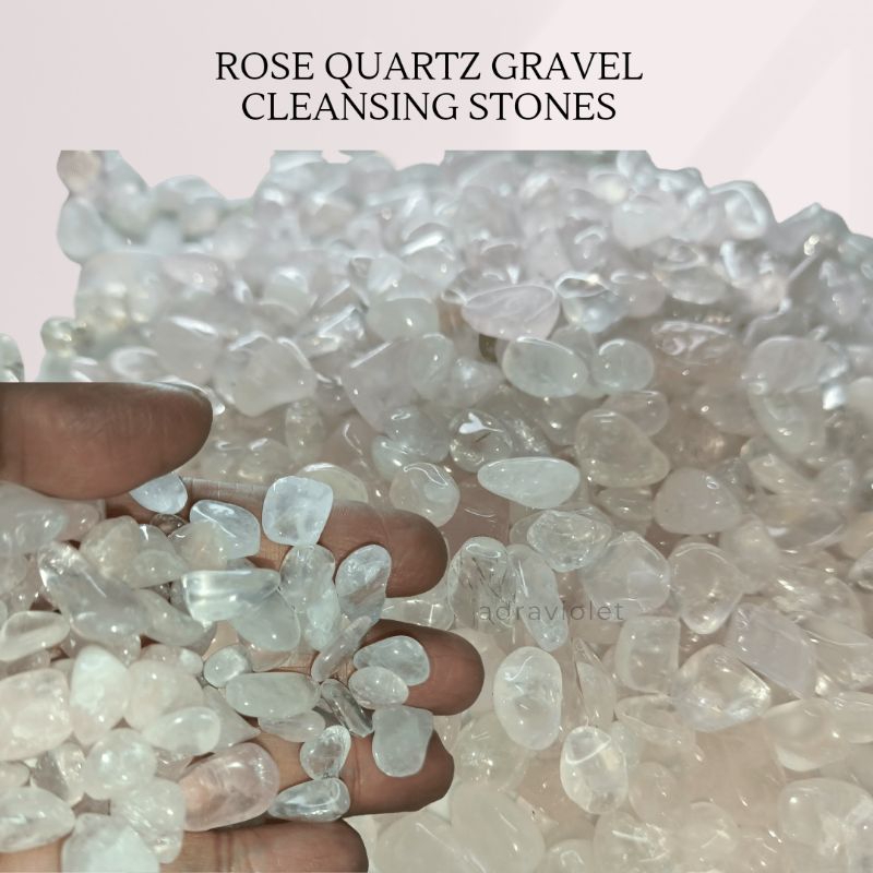 Rose Quartz Gravel Cleansing Crystal Quartz 7mm-10mm Batu Recharge Aura Gelang Kristal