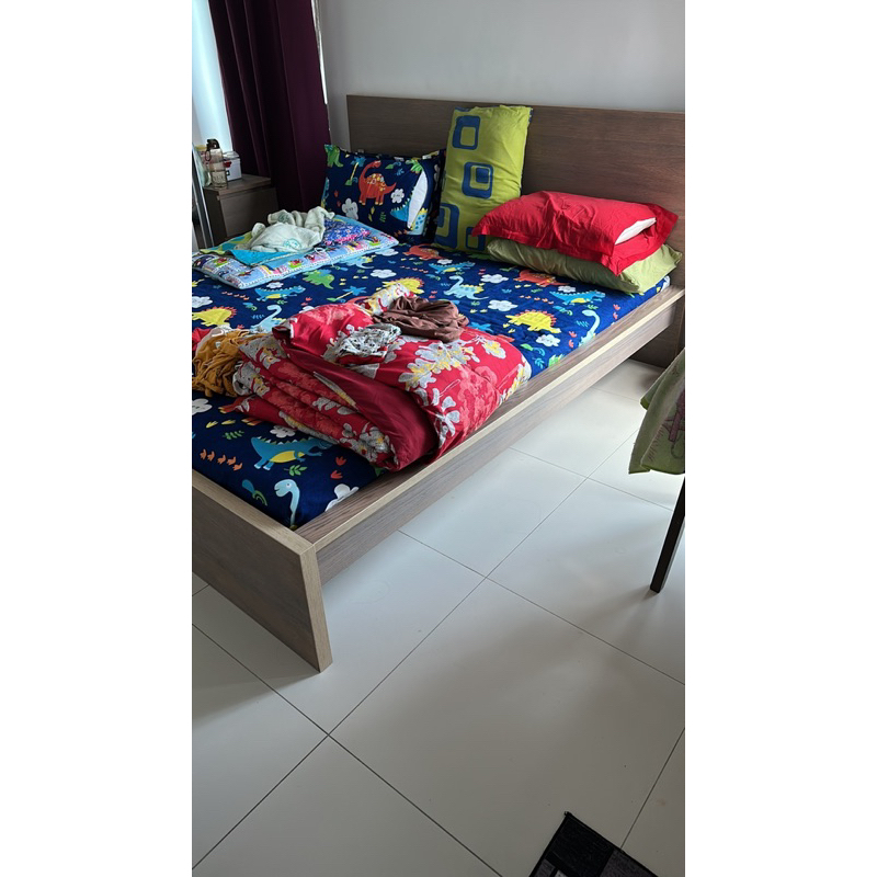 Ikea Malm king size bed fram and ikea mattress. Shopee Malaysia