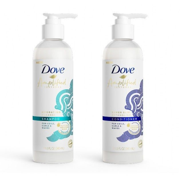 Dove Amplified Textures Hydrating Cleanse Shampoo & Conditioner for ...