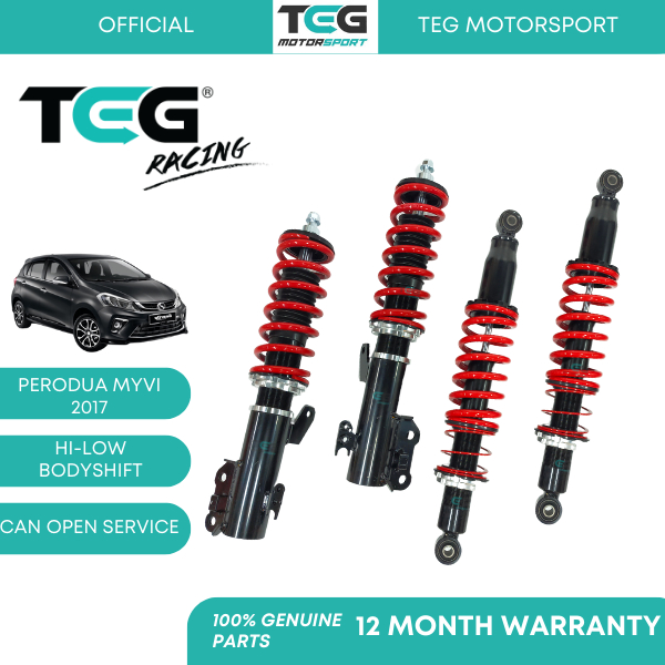 ?BOLEH SERVICE? Myvi G3 17” TEG RACING Adjustable suspension set (SD) Hi Low Body Shift Adjustable Absorber PERODUA