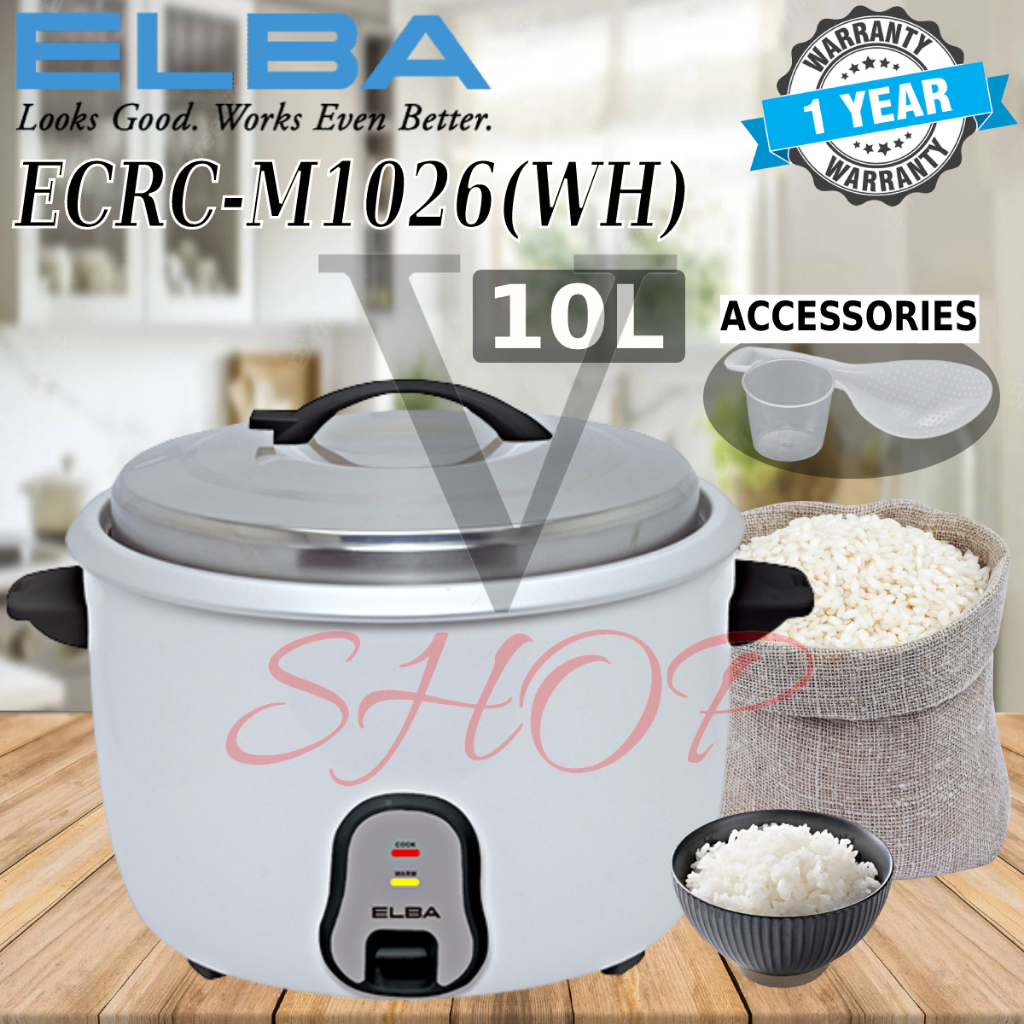 ELBA 10.0L COMMERCIAL RICE COOKER ECRCM1026 (WH) Shopee Malaysia