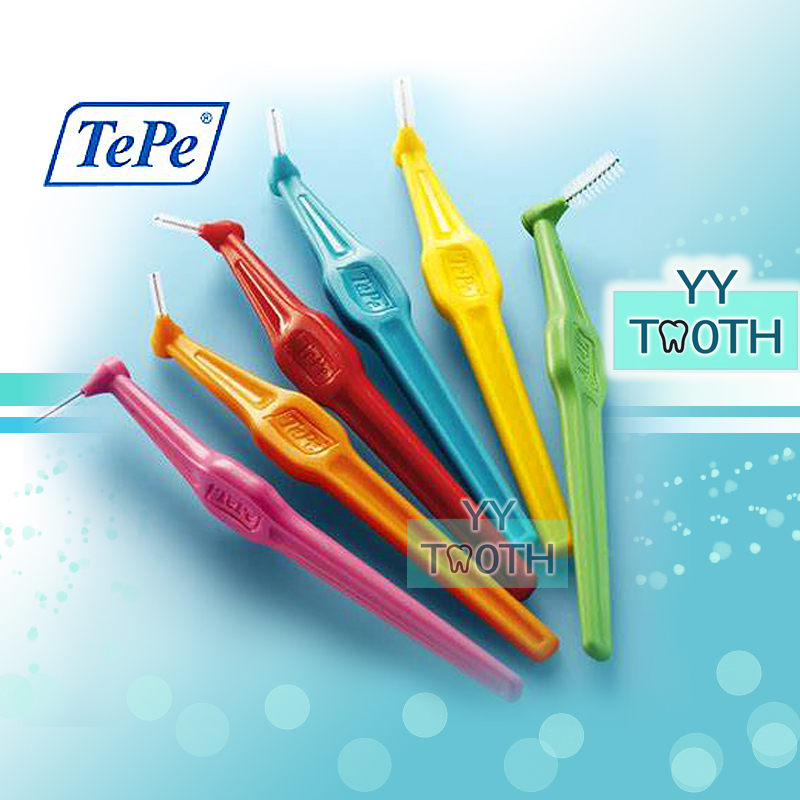 Tepe Angled Interdental Brush 6 brushes Size 0, 1, 2, 3, 4 (Made in