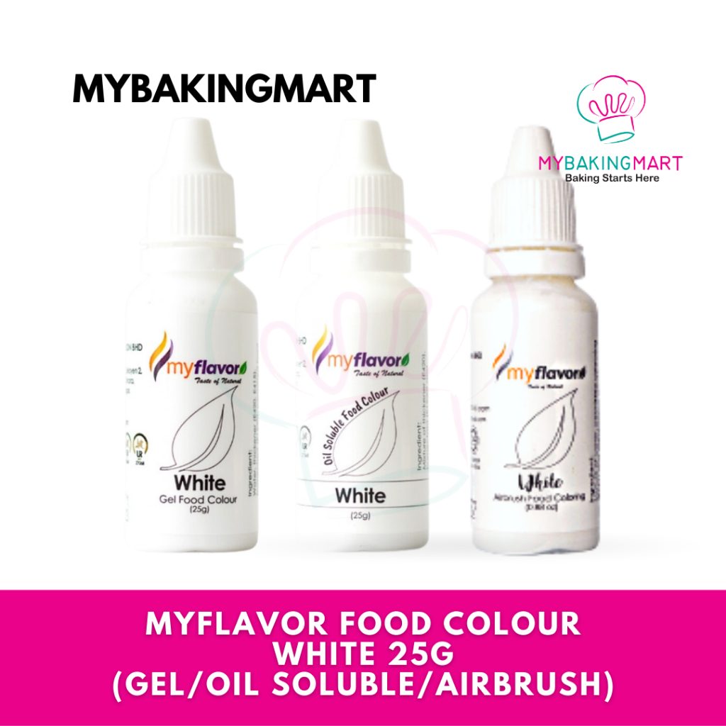Mybakingmart | Myflavor White Gel / Oil / Airbrush Edible Food Coloring