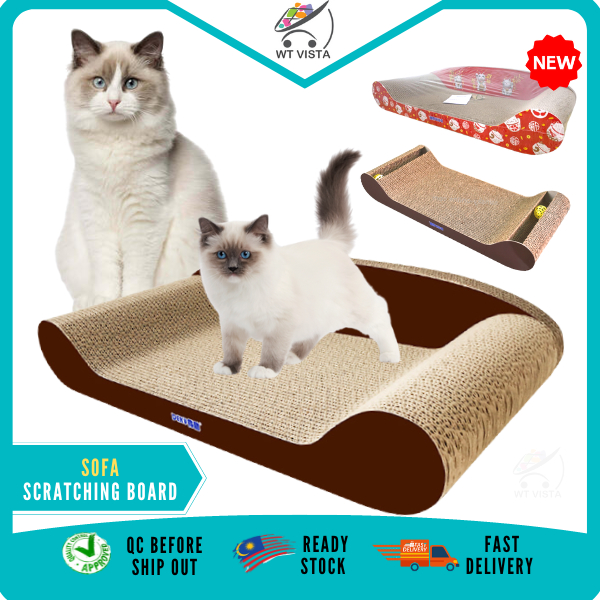 Sofa Cat Scratching Board Multi-size Cat Scratcher Bed with Bell Kitten ...