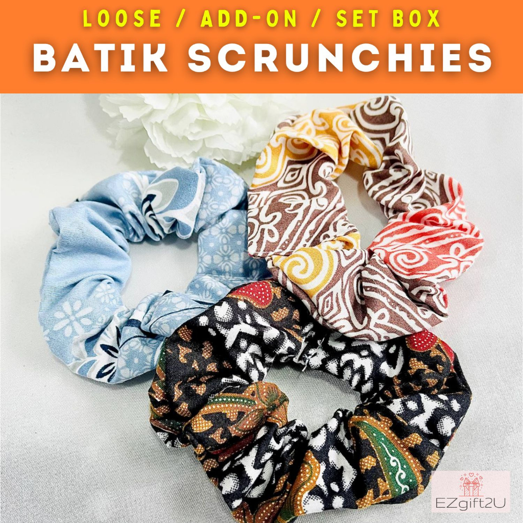 BATIK HAIR SCRUNCHIES | Girl Soft Cotton Hair Ties Hairband Accessories Scrunchie Getah Rambut