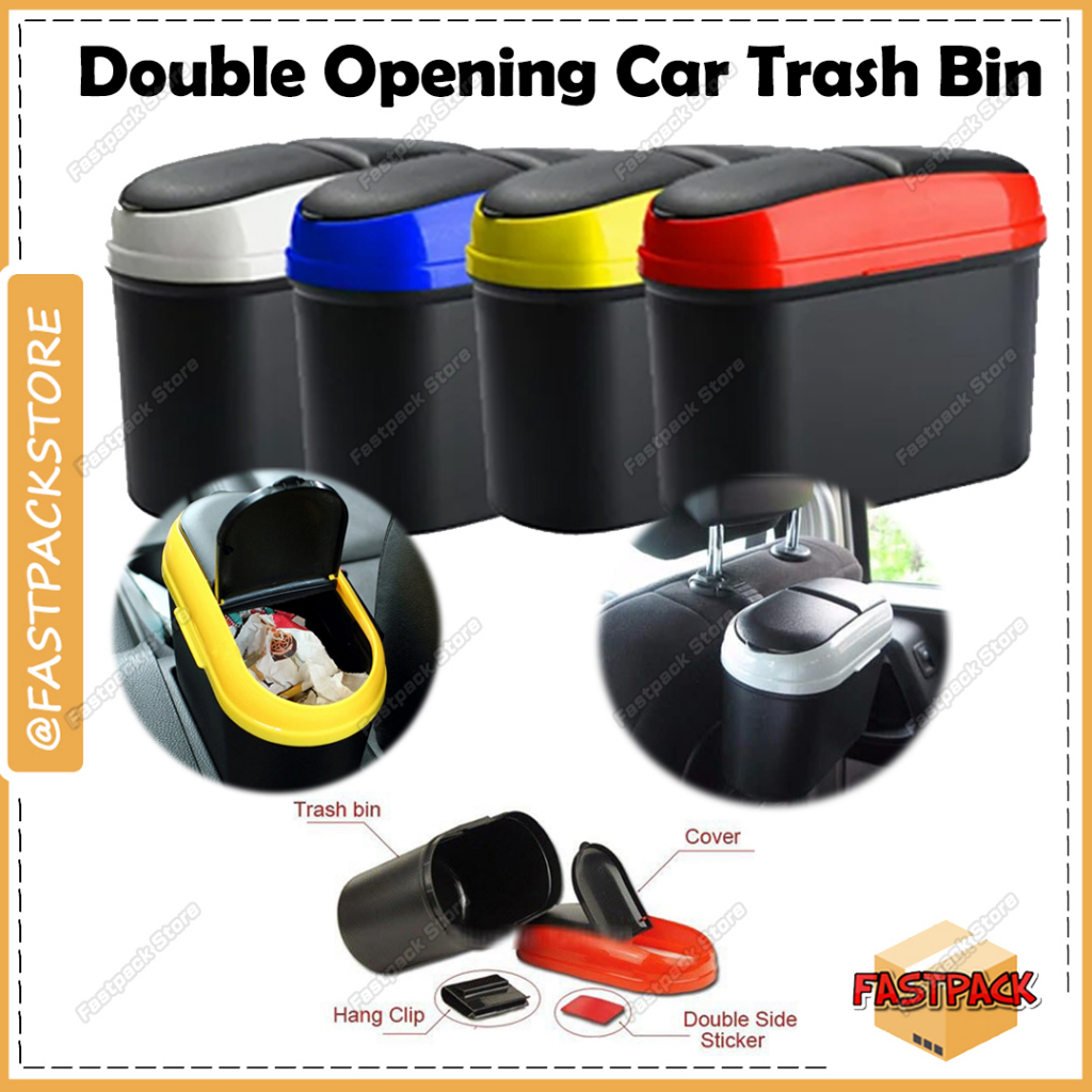 Car Double Opening Trash Bin Storage Box Convenient Garbage Hook Home