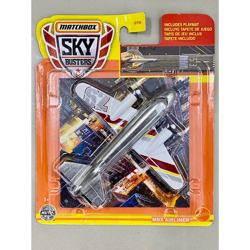 Matchbox MBX AIRLINER White Silver Sky Busters Passenger Aircraft 1/72 ...