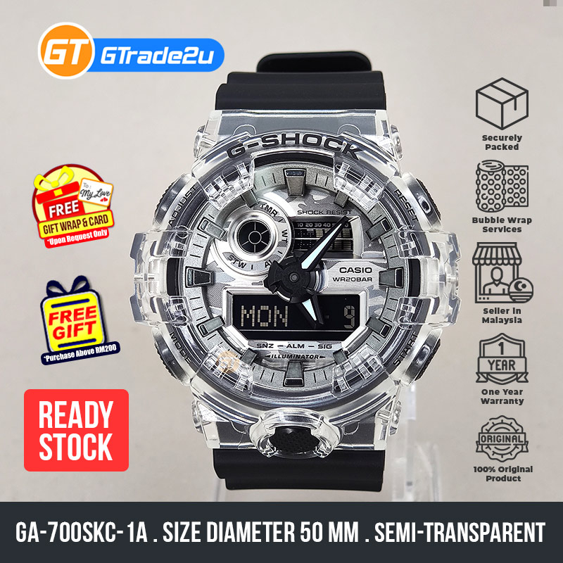 Casio G Shock Men GA 700SKC 1A GA700SKC 1A Analog Digital Skc Semi Transparent Watch READY