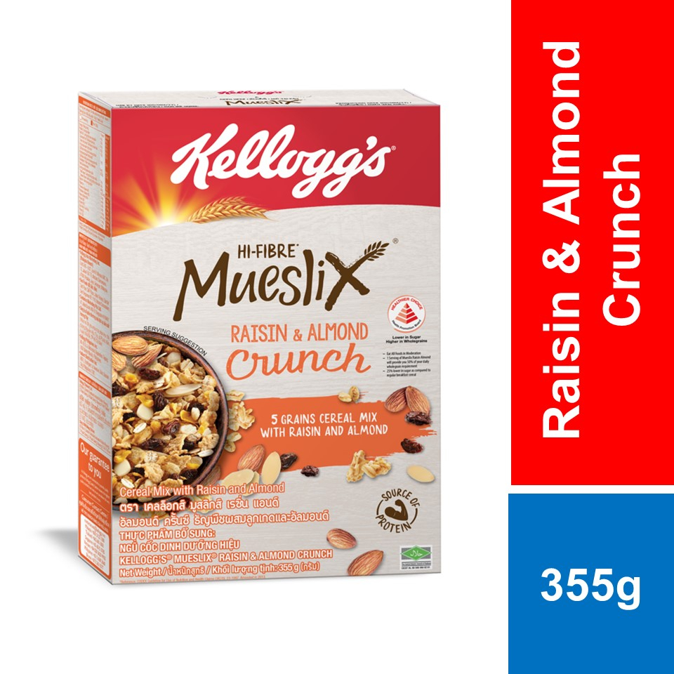 Kellogg's Mueslix Cereal Raisin & Almond 355g Shopee Malaysia