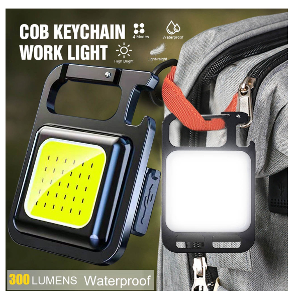 LED lampu suluh Flashlight Multifunctional USB Rechargeable COB Chargeable Flashlight Work Lamp Mini Keychain LED Light