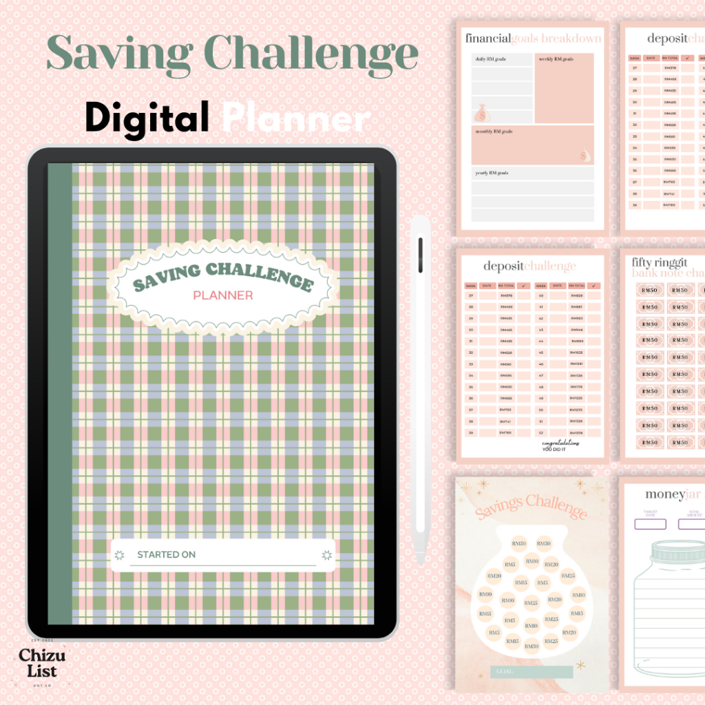 Buy [PDF] 2023 & 2024 DIGITAL PLANNER | Saving Challenge Financial