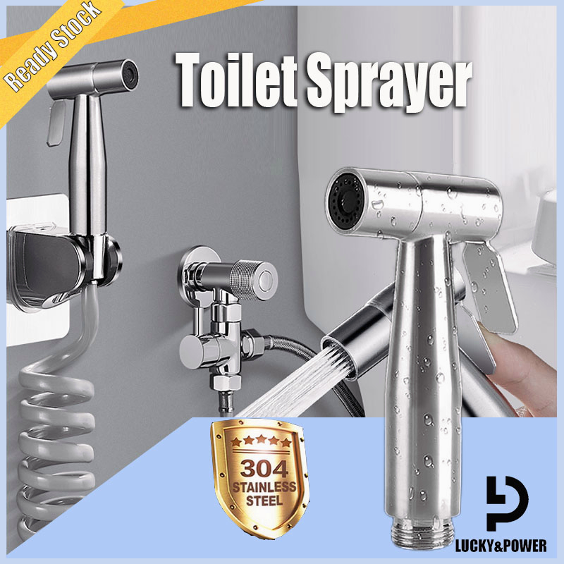 Ready Stock 304 Stainless Steel Hand Held Toilet Bidet Sprayer Bathroom