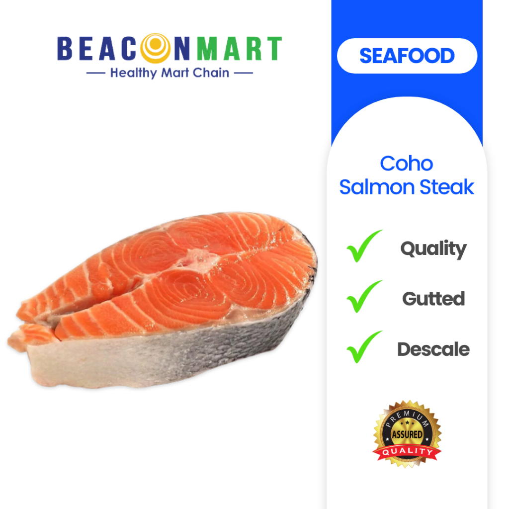 [GroForU] Seafood Salmon Steak Cut Coho Beku Segar Coho Salmon Steak