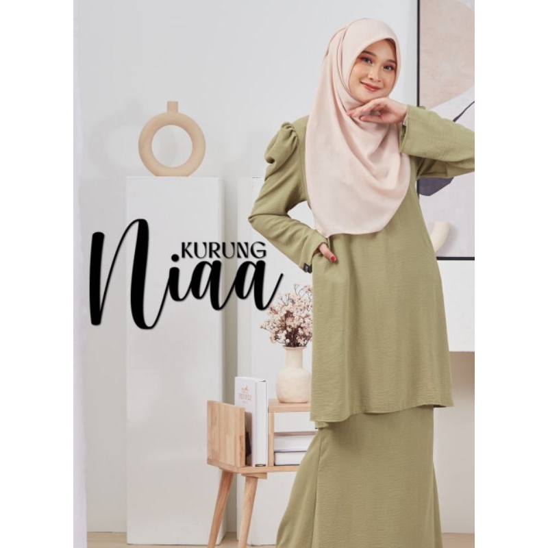 Baju Kurung Niaa Hasnuri Regularmodenminimalpuffmesra Wudukmenyusupoketpaddingkain 