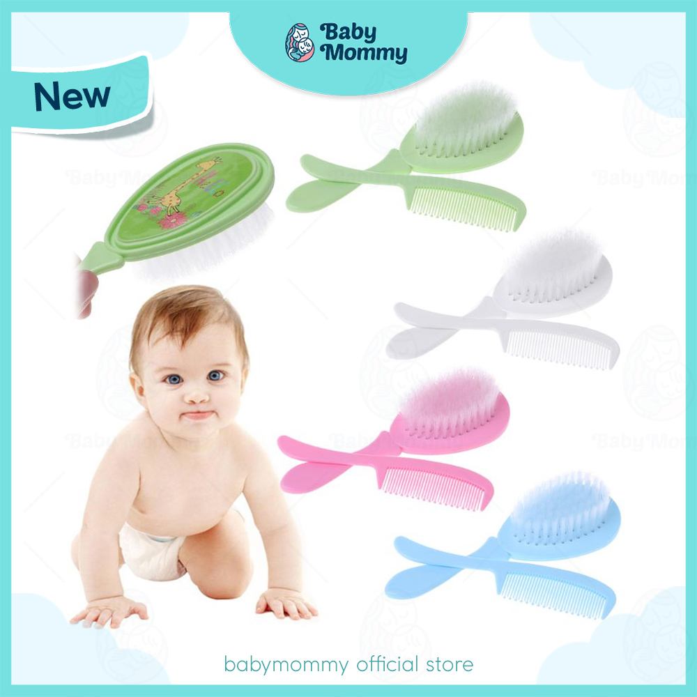 Premium Baby Hair Brush & Comb Set Kids Safety Soft Hair Brush Comb Grooming Shower Health Care Tools Sikat