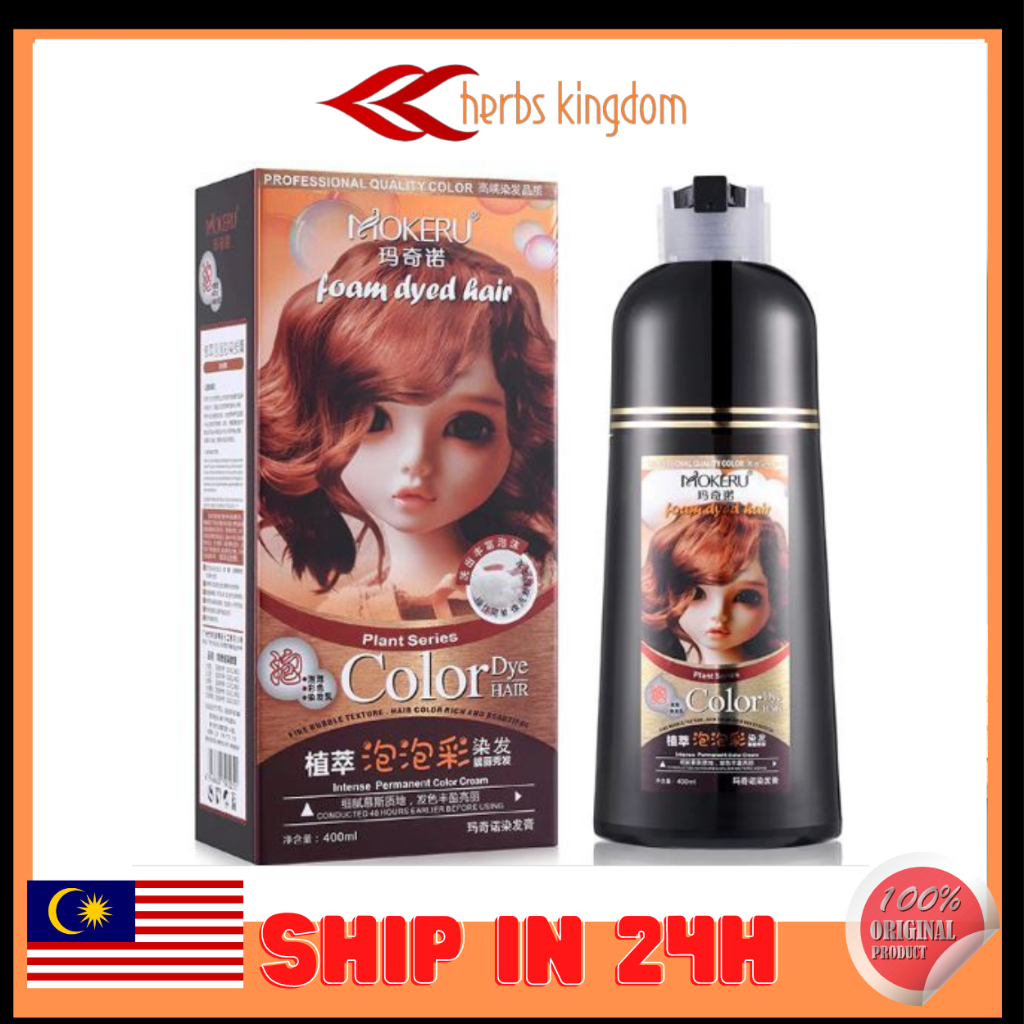 MOKERU Colouring Hari Dye Bubble Wash 400ML Shampoo Pewarna Rambut ...