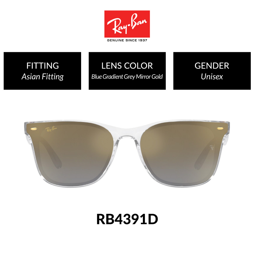 Ray-Ban RB4391D 66731G Unisex Asian Design Sunglasses Size 65mm ...