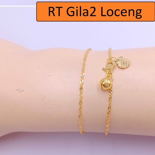 Rantai Tangan Bajet Gila-gila ada Loceng Emas 916 Original Harga Murah 916 Bracelet