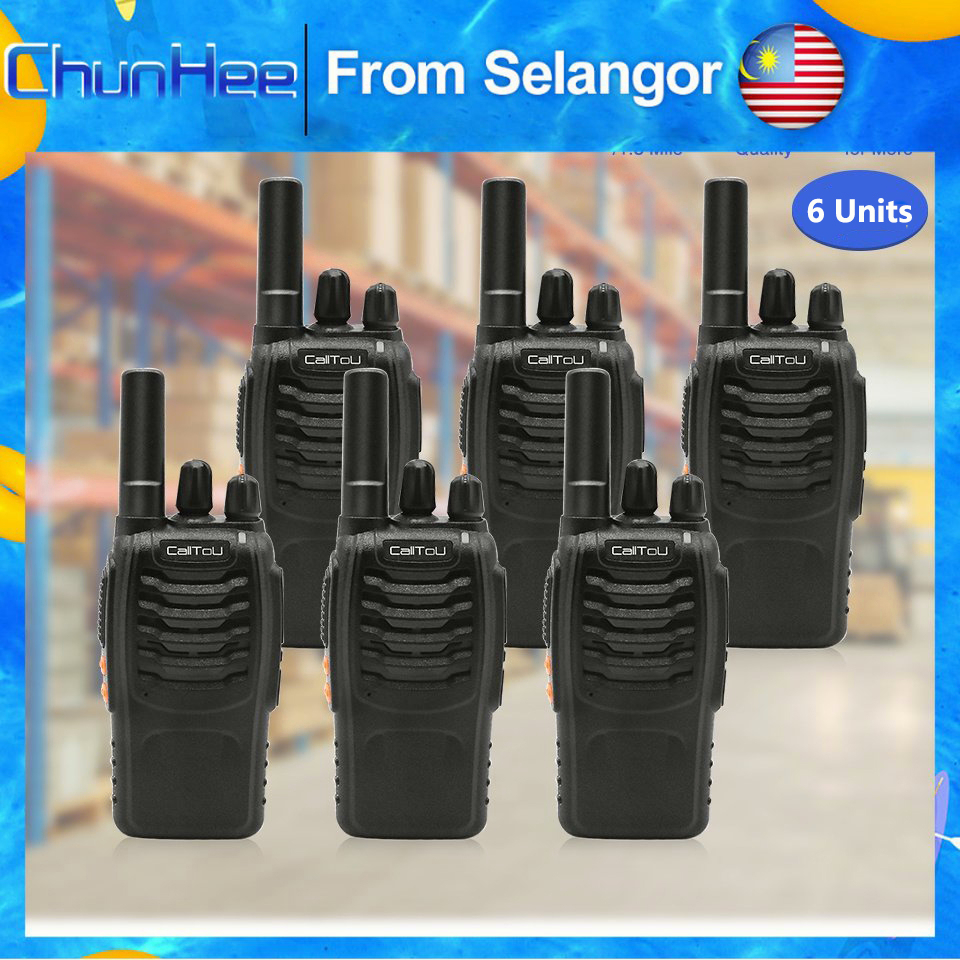 Chunhee Walkie Talkie 6 Units Two Way Radio 16 Channels
