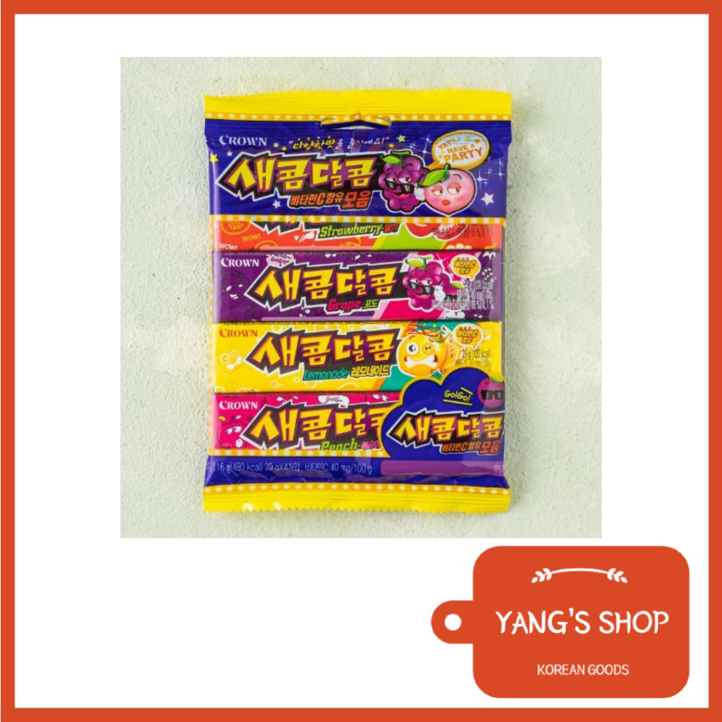 [Crown] Sour & Sweet Chewy Candy 4ea (4 flavor) / Lemon / Peach ...