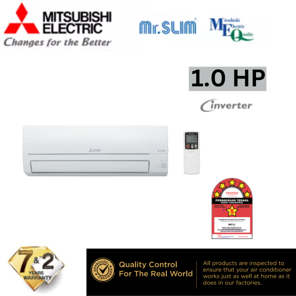 MITSUBISHI R32 INVERTER MR.SLIM Air Conditioner MSYJS/MUYJS 1.0HP 1