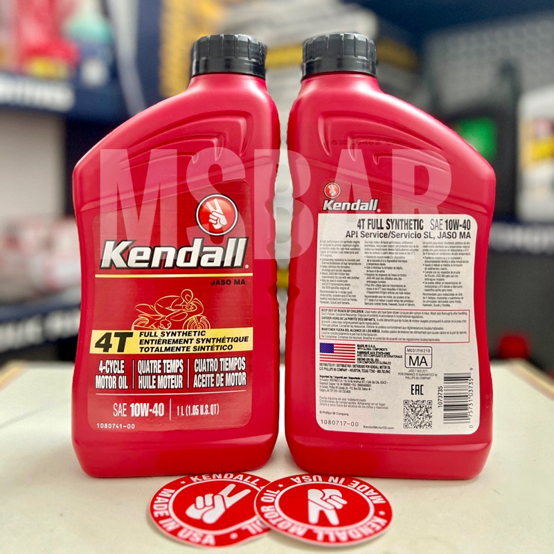 KENDALL 4T 10w40 Full Synthetic / SL / Engine Oil / Motorcycle engine