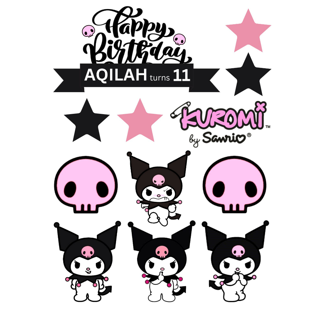 Kuromi Custom Topper Birthday Cake Shopee Malaysia 8362