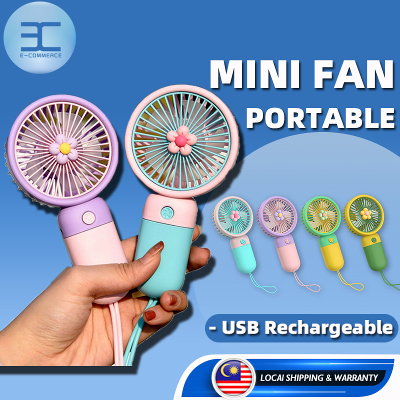 [Ready Stock] Kipas Mini Portable Handheld Fan Usb Fan Strong Wind Cute Mini Fan Rechargeable Kipas Tangan Bateri 風扇小型