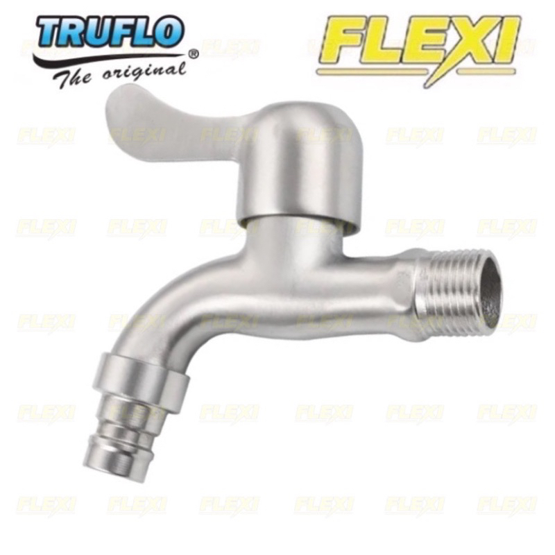 Watertec Truflo Stainless Steel Washing Machine Adapter Bib Tap Faucet