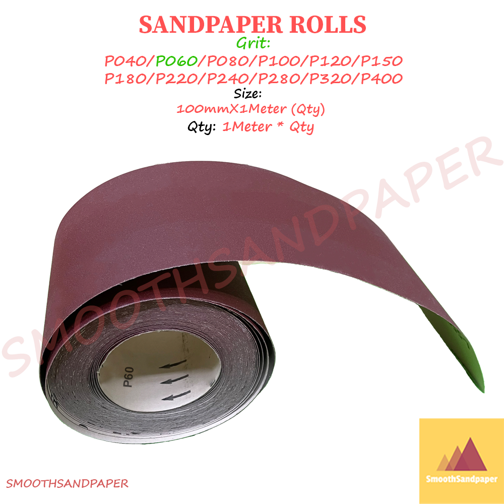 Sandpaper Roll 100mm x 1m Aluminium Oxide | Red Kertas Pasir P40-P400 | For Wood, Metal, Paint Sanding & Polishing 木工铁工砂 image 8
