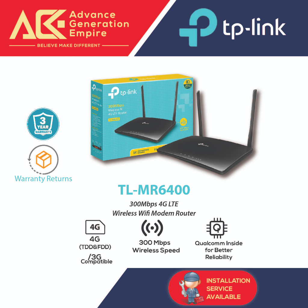 Tp Link Tl Mr Apac Mbps G Lte Wireless Wifi Modem Router Direct Sim Card Support Unifi