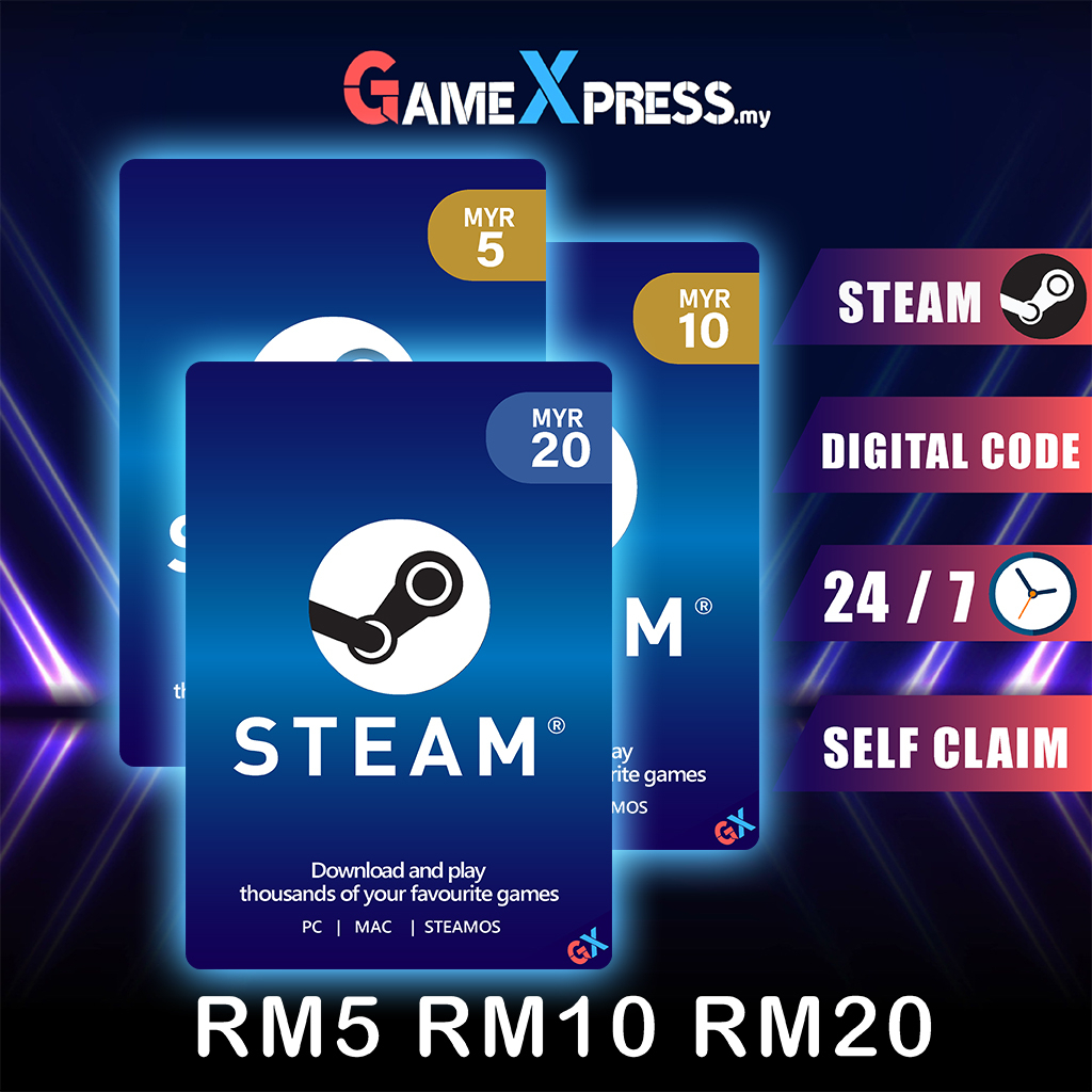 [24/7 Self Claim / Email] Steam Wallet MYR RM5 RM10 RM20 Digital Prepaid Code [GameXpress]