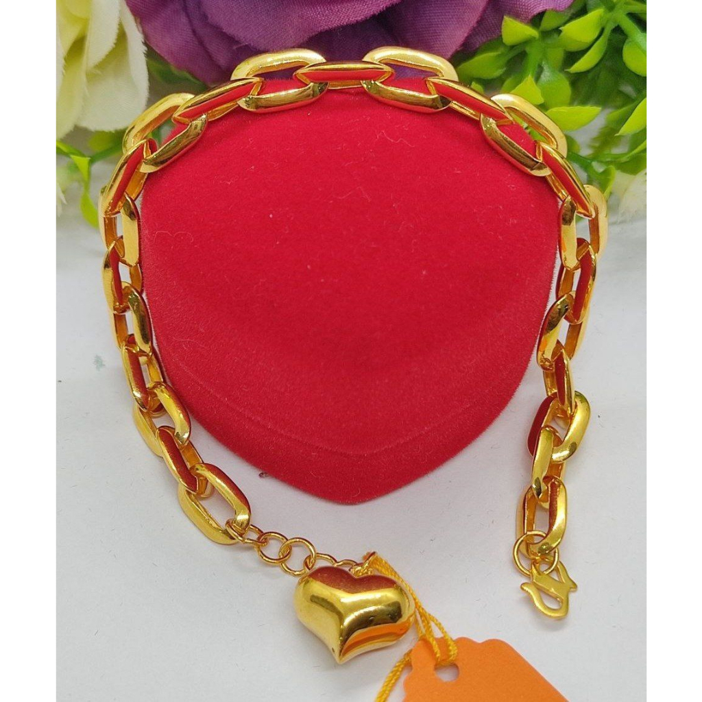 Gelang Tangan Sauh Licin Love Licin Emas Tulen 916 Shopee Malaysia