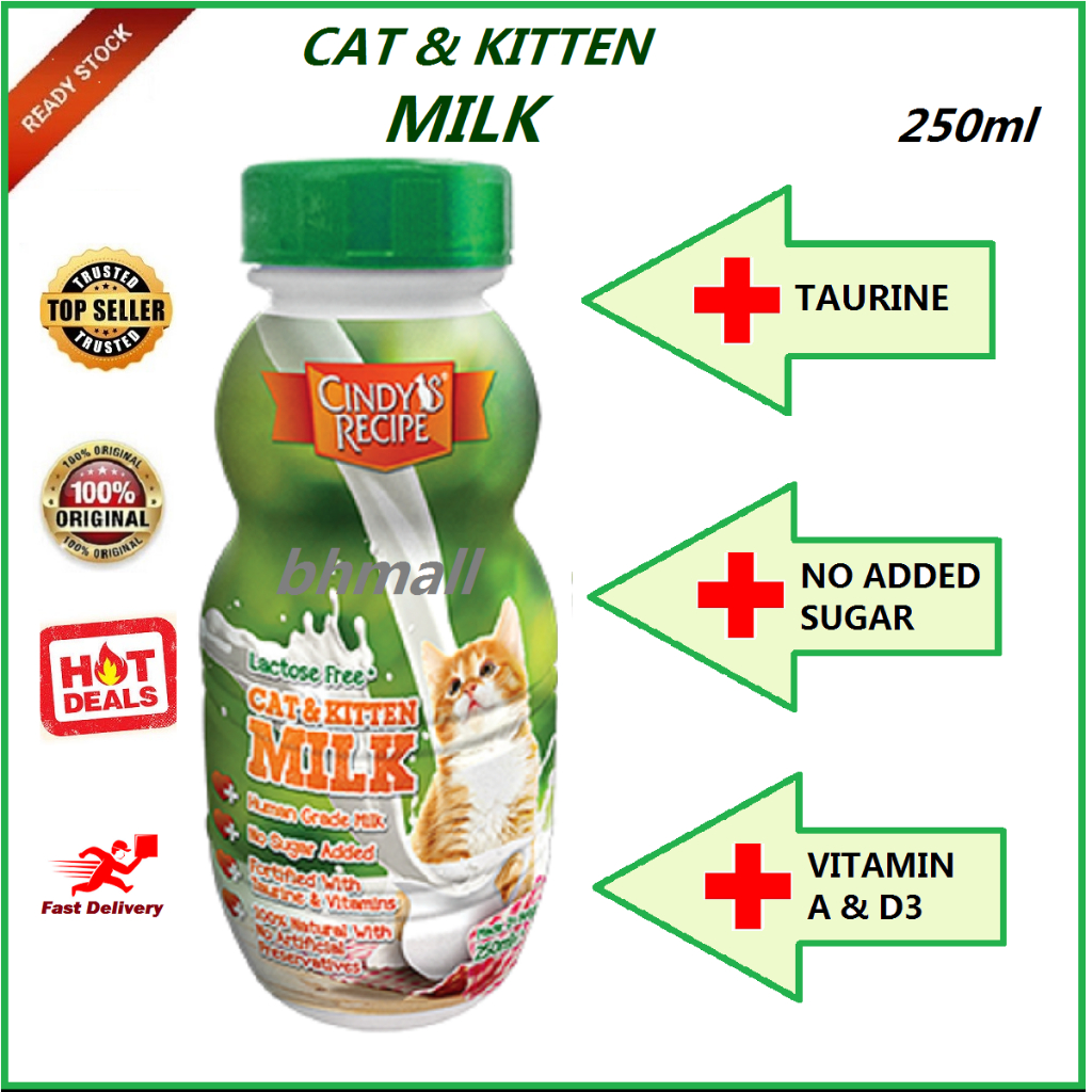 Ready Stock Cindy Recipe Lactose Free Cat & Kitten Milk 250ml Cindys