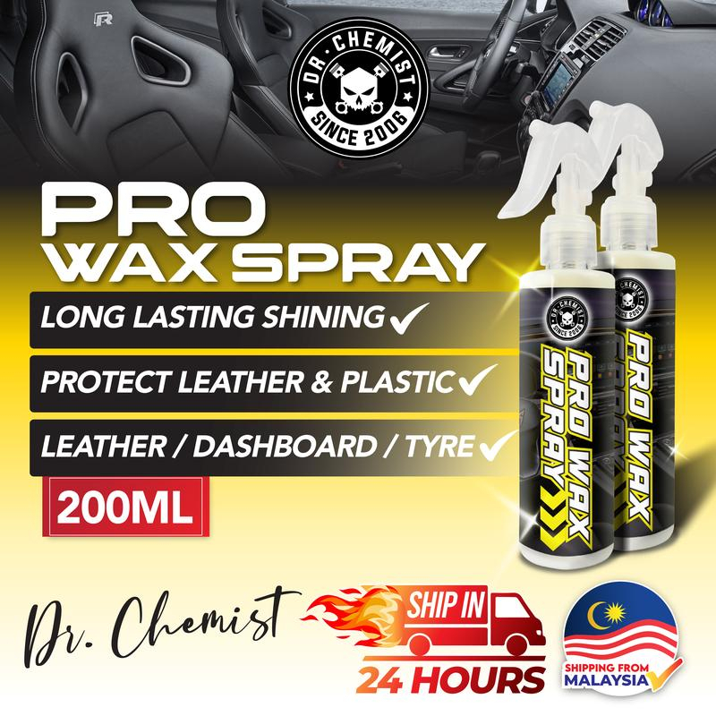 Pro Wax Spray 200ml For Leather, Dashboard & Tyre Wax Leather Wax