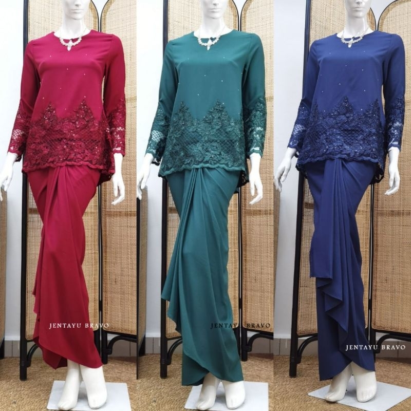 Clara Kurung Kedah Lace Ready Stock Plus Size Baju Raya Tunang Nikah