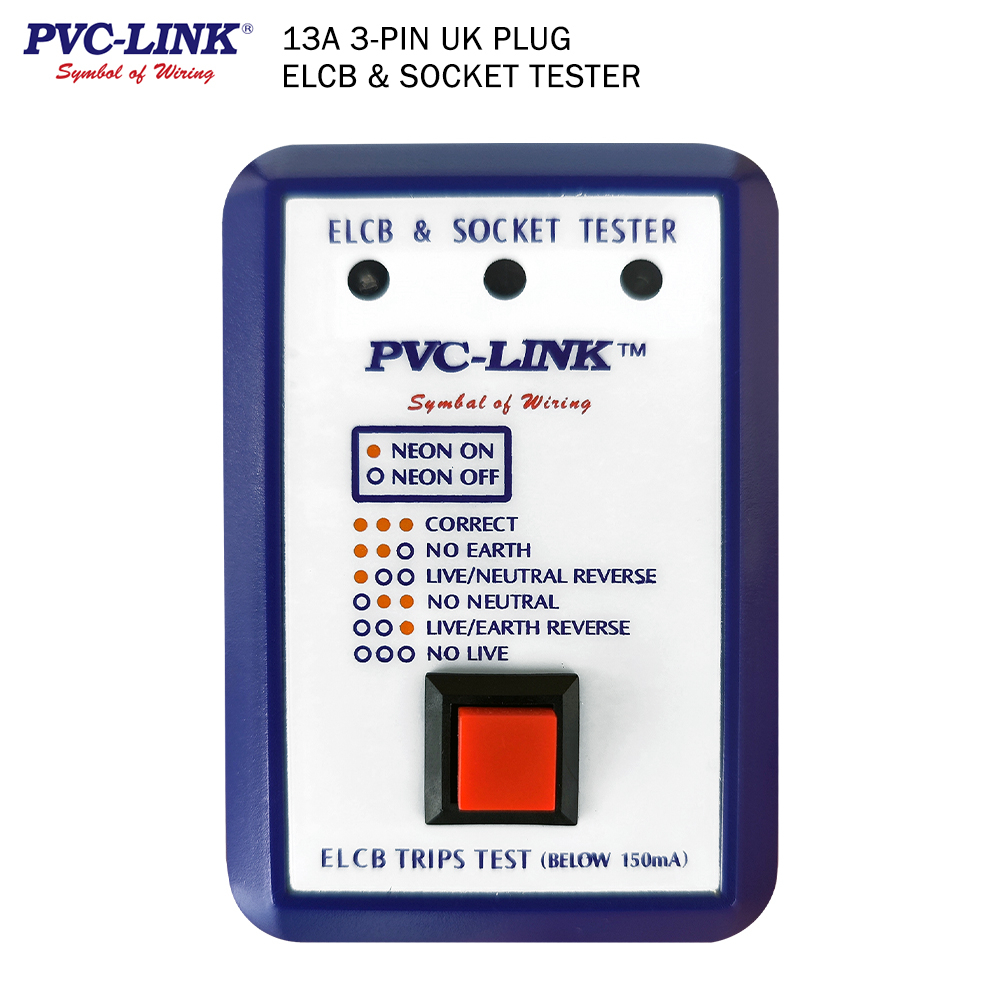 PVCLINK 13 AMP 150mA SOCKET TESTER/ 13A ELCB & SOCKET TESTER Shopee