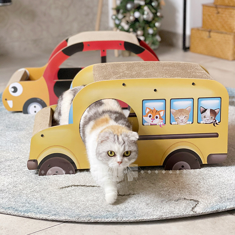 Luxurious Cat Scratcher Sleeping Bus Lounge Scratching Cat Truck