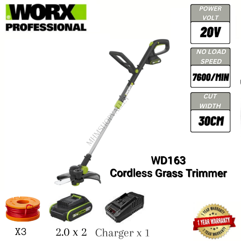 WORX Grass Cutter WD163 20V Cordless Electric Grass Cutter Grass