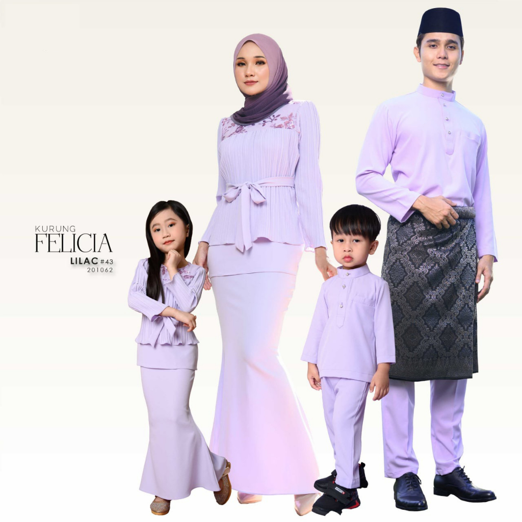 Baju Raya 2023 | COLOR LILAC | Sedondon Family Baju Melayu Baju Kurung ...