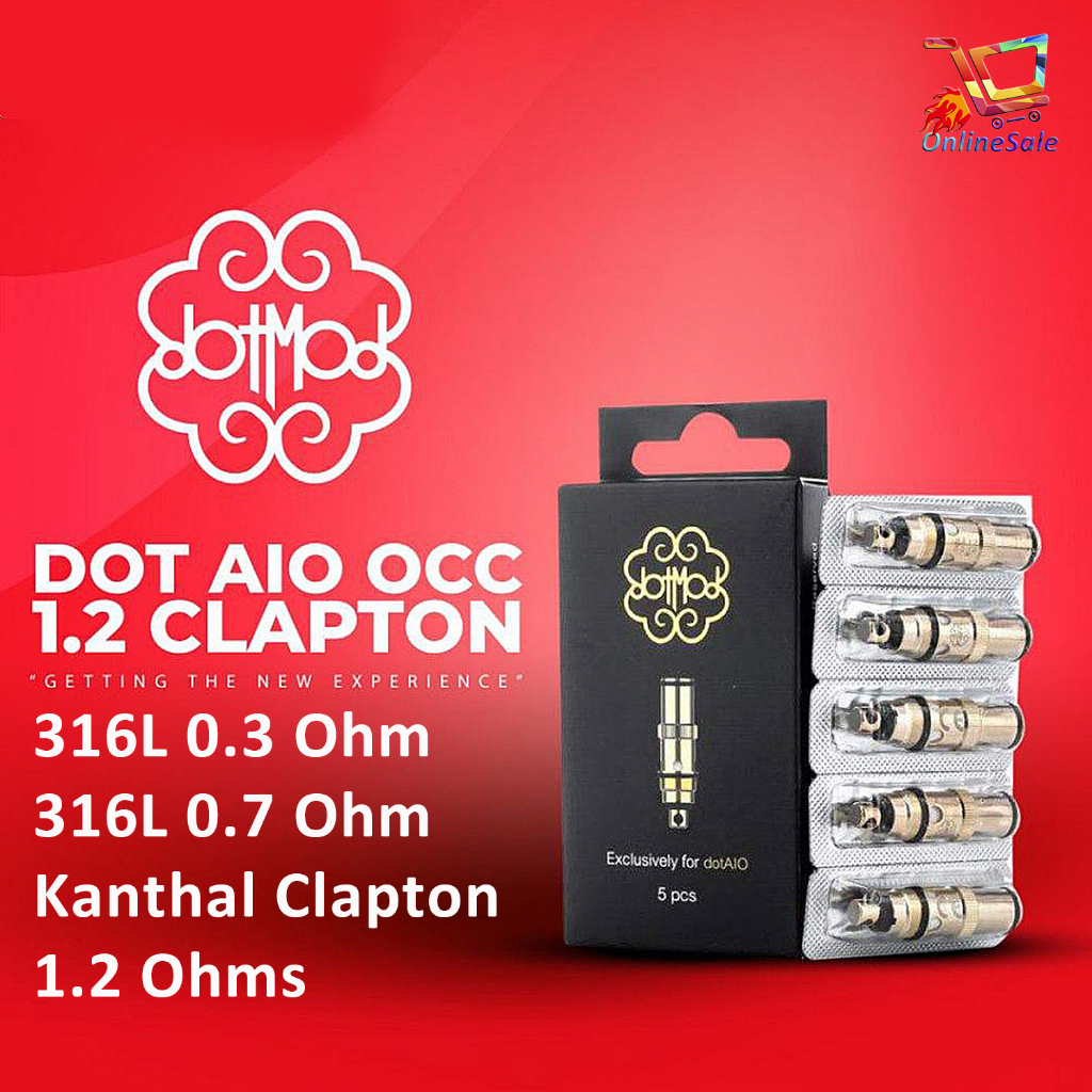 Authentic Dot AIO Dotmod Replacement Coil Occ 0.3 Ohm / 0.7 V2 Ohm / 0.7 Ohm /1.2 Ohm /1.6 Ohm