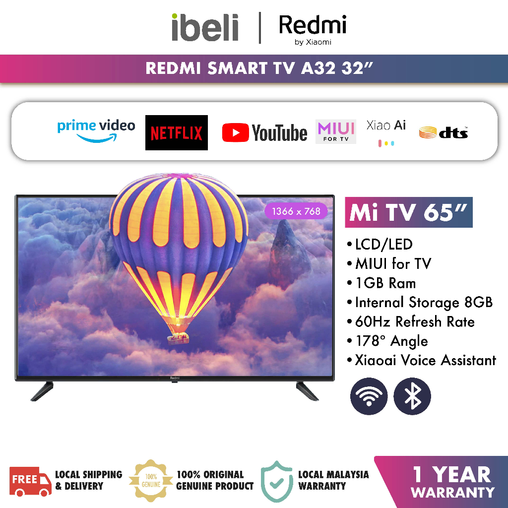 Redmi A32 HD Smart TV (32''/1GB+8GB) Shopee Malaysia