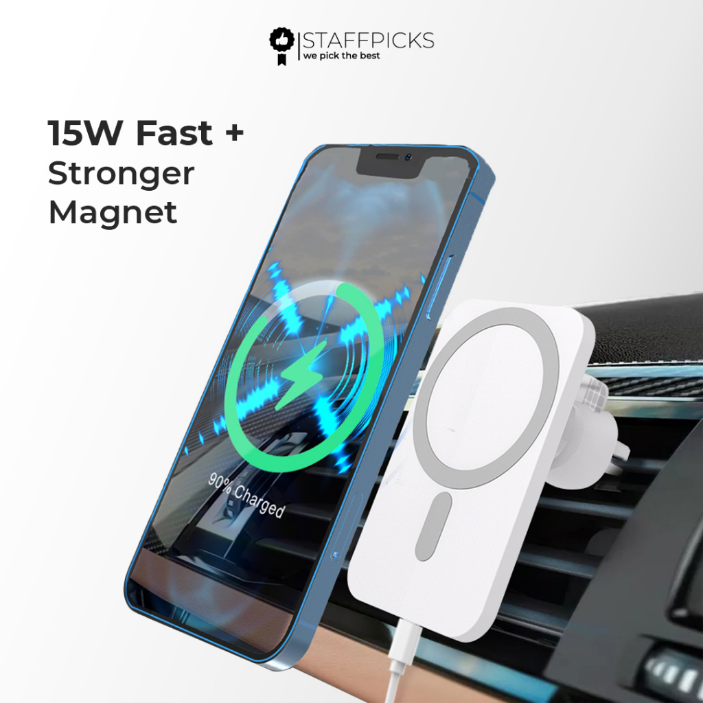 Car Mount with Builtin Wireless Charger Compatible with All
