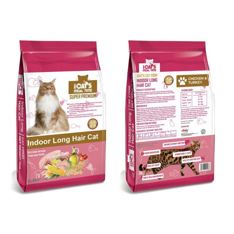 [100 ORIGINAL] 7kg iCAT'S Indoor Long Hair Chicken & Turkey Super